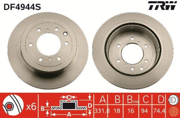 Disc frana TRW SINGLE DF4944S