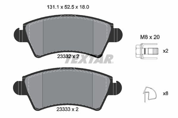 set placute frana,frana disc TEXTAR Q+ 2333201