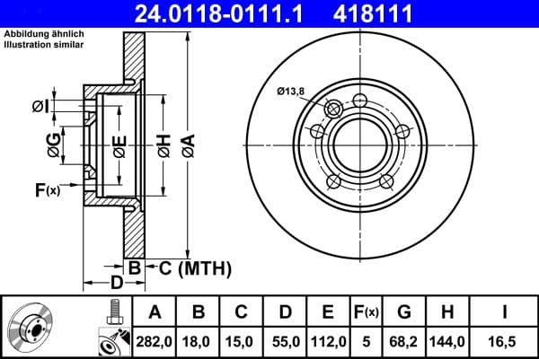 Disc frana ATE 24.0118-0111.1