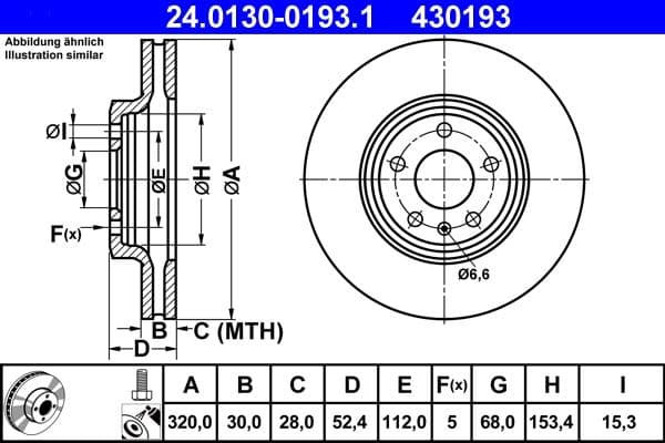 Disc frana ATE 24.0130-0193.1