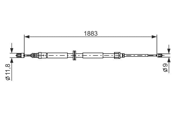 Cablu, frana de parcare BOSCH 1 987 482 302