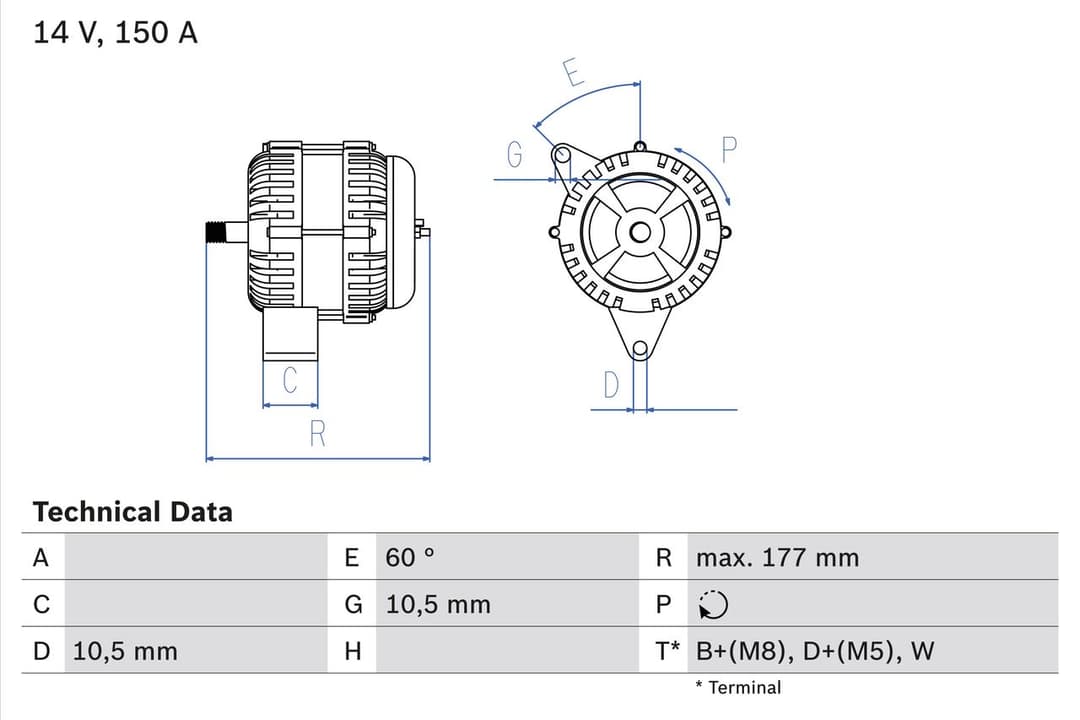 Generator / Alternator BOSCH 0 986 047 210