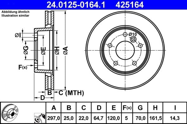 Disc frana ATE 24.0125-0164.1
