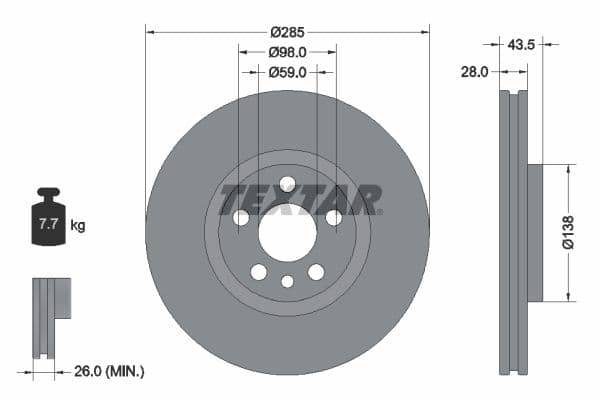 Disc frana TEXTAR PRO 92115003