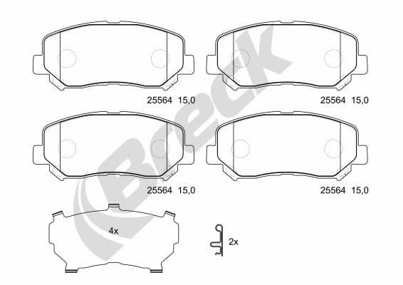 set placute frana,frana disc BRECK 25564 00 701 00