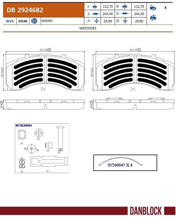 set placute frana,frana disc DANBLOCK DB 2924682