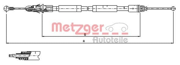 Cablu, frana de parcare METZGER 11.6804