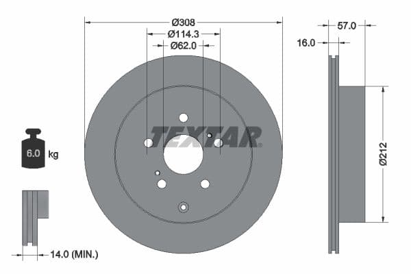 Disc frana TEXTAR 92222200