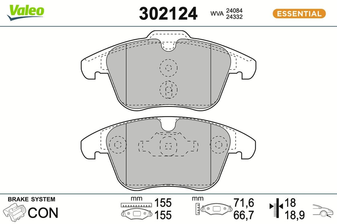 set placute frana,frana disc VALEO 302124