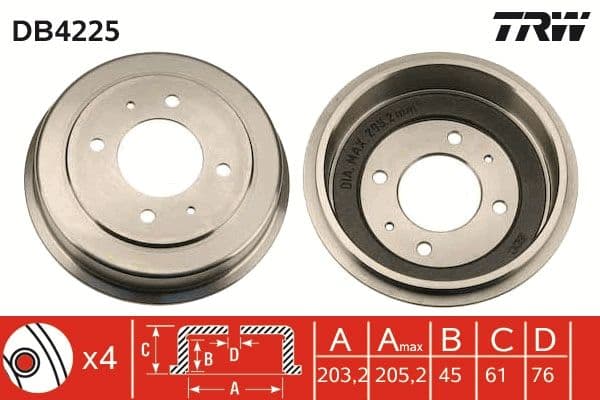 Tambur frana TRW DB4225