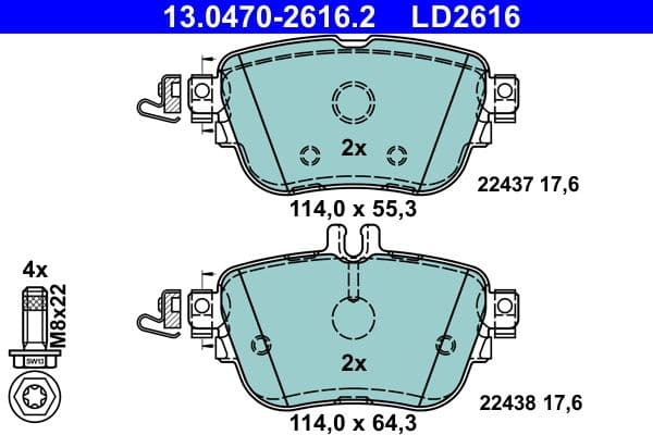 set placute frana,frana disc ATE Ceramic 13.0470-2616.2