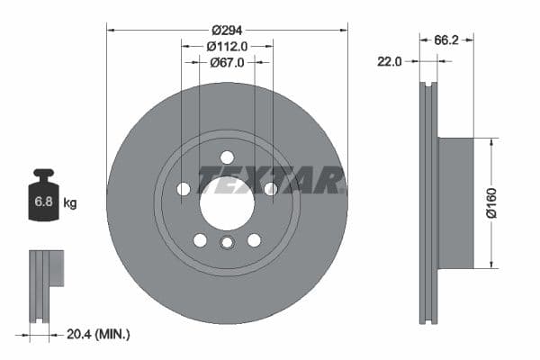 Disc frana TEXTAR PRO+ 92327005