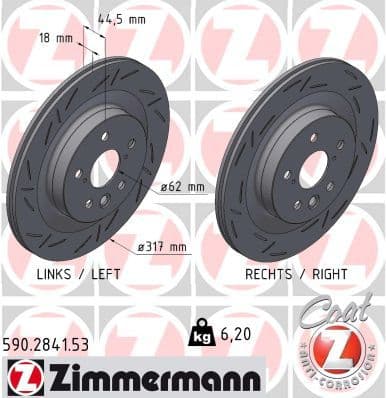 Disc frana ZIMMERMANN BLACK Z 590.2841.53