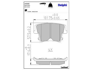 set placute frana,frana disc DELPHI LP2035