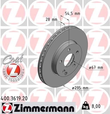 Disc frana ZIMMERMANN 400.3619.20