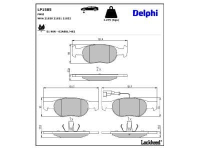 set placute frana,frana disc DELPHI LP1585