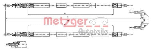 Cablu, frana de parcare METZGER 11.5867