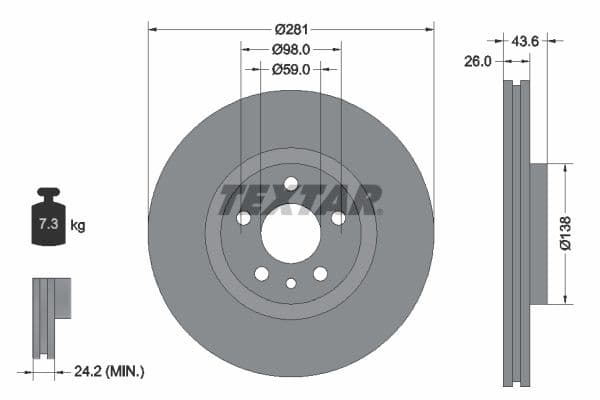 Disc frana TEXTAR 92074003