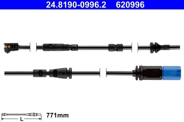 senzor de avertizare,uzura placute de frana ATE 24.8190-0996.2