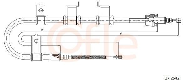 Cablu, frana de parcare COFLE 17.2542
