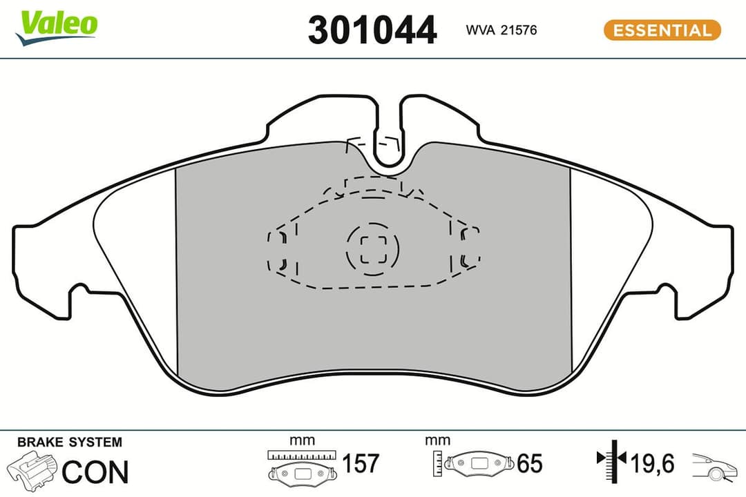 set placute frana,frana disc VALEO ESSENTIAL 301044
