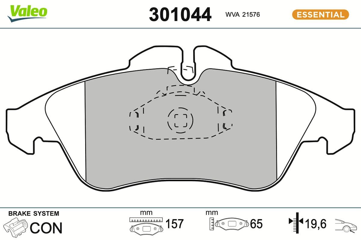 set placute frana,frana disc VALEO ESSENTIAL 301044