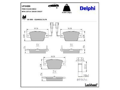 set placute frana,frana disc DELPHI LP2486