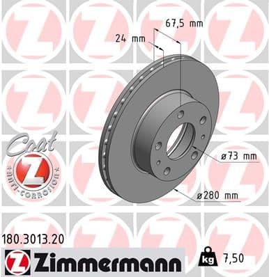 Disc frana ZIMMERMANN COAT Z 180.3013.20