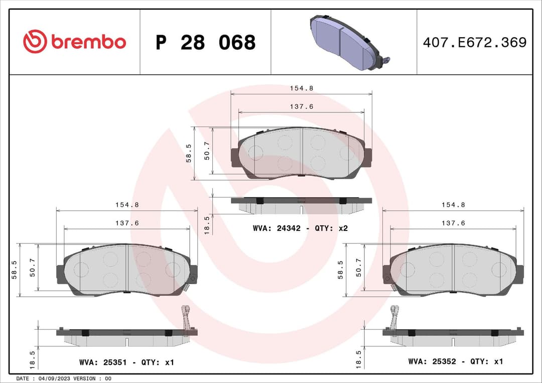 set placute frana,frana disc BREMBO PRIME LINE P 28 068