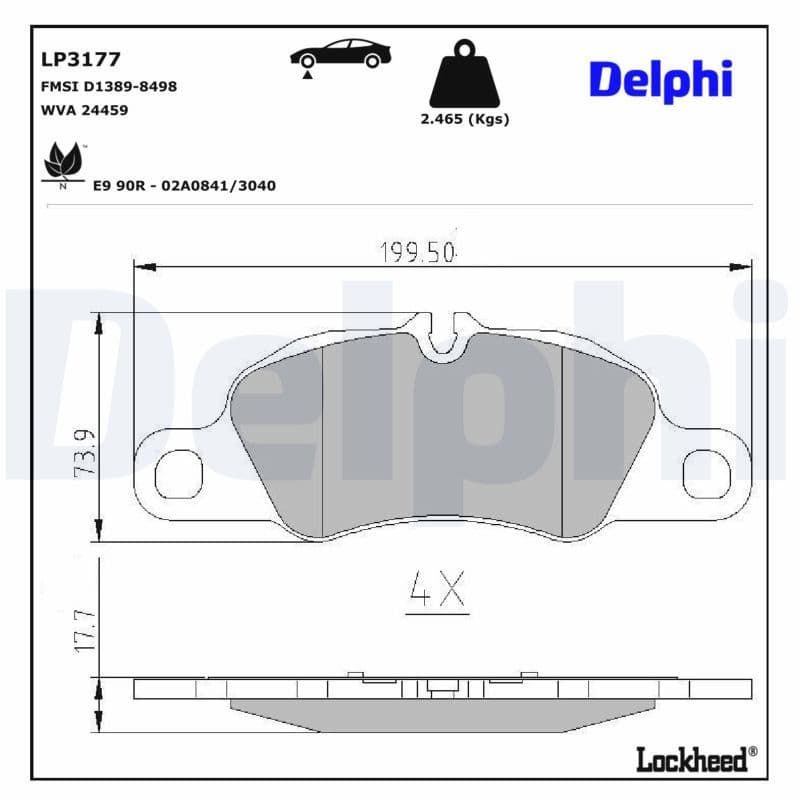 set placute frana,frana disc DELPHI LP3177