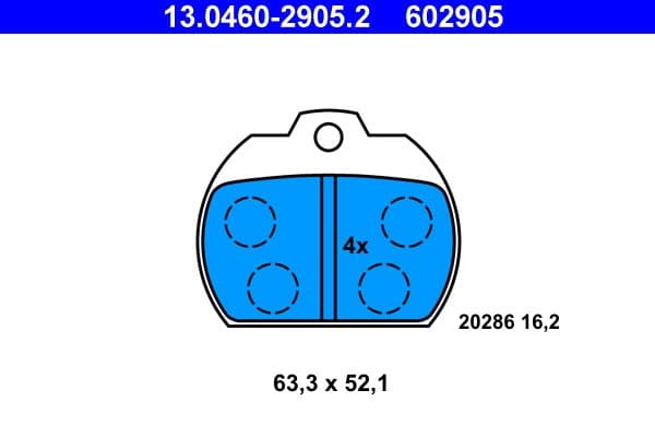 set placute frana,frana disc ATE 13.0460-2905.2