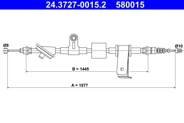 Cablu, frana de parcare ATE 24.3727-0015.2