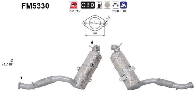 Filtru funingine/particule, sist.de esapament AS FM5330