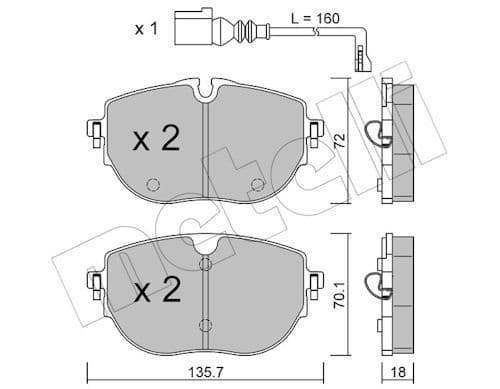 set placute frana,frana disc METELLI 22-1321-0