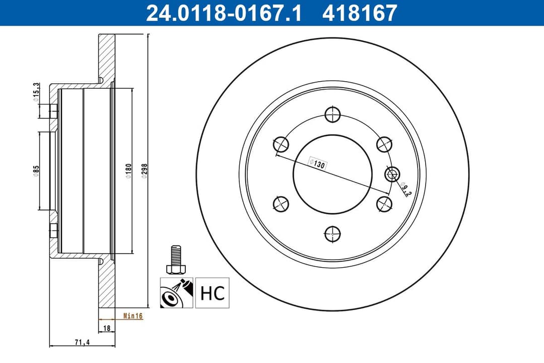 Disc frana ATE 24.0118-0167.1