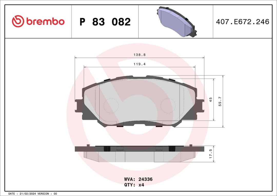 set placute frana,frana disc BREMBO PRIME LINE P 83 082