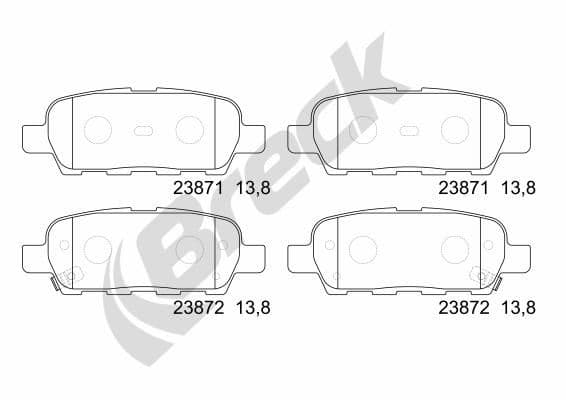 set placute frana,frana disc BRECK 23871 00 702 10