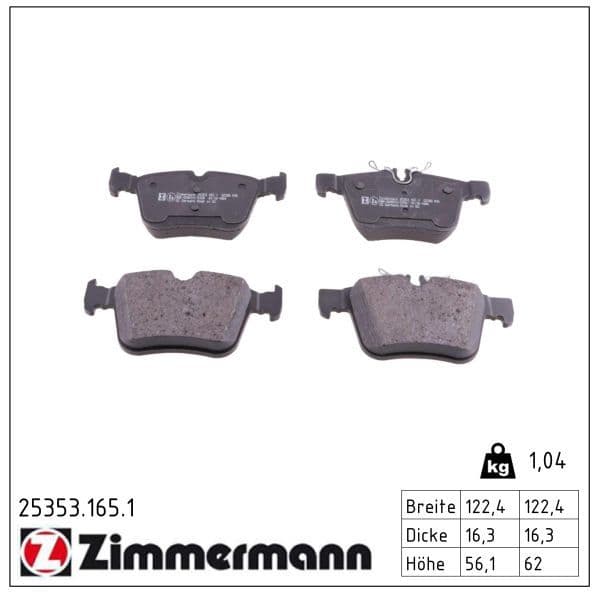 set placute frana,frana disc ZIMMERMANN 25353.165.1