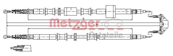 Cablu, frana de parcare METZGER 11.5767