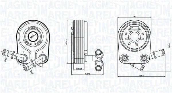 Radiator ulei, ulei motor MAGNETI MARELLI 350300000100