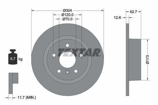 Disc frana TEXTAR PRO 92095203