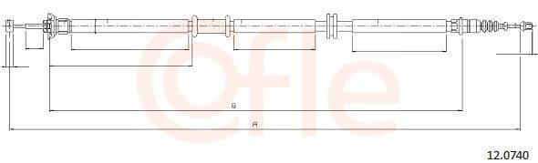 Cablu, frana de parcare COFLE 12.0740