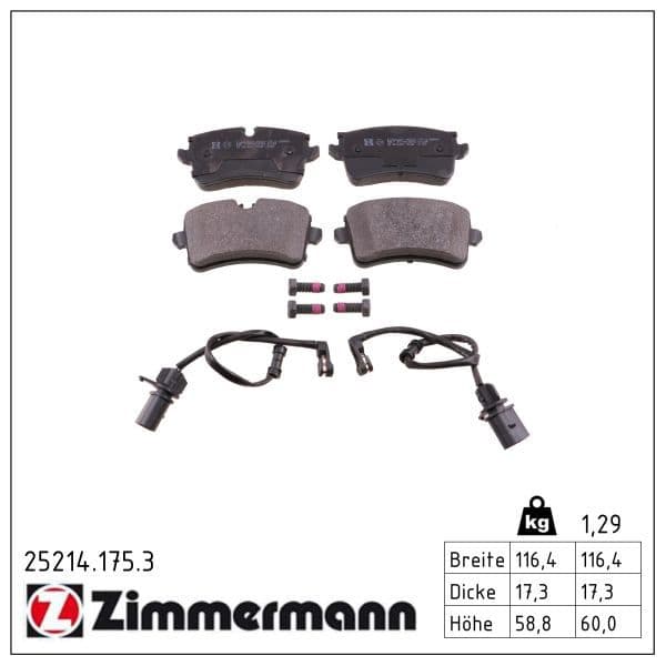 set placute frana,frana disc ZIMMERMANN 25214.175.3
