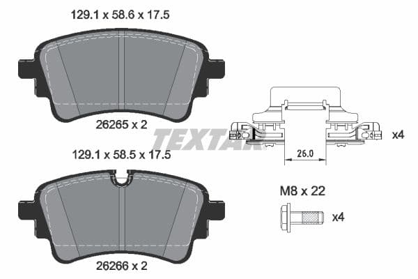 set placute frana,frana disc TEXTAR 2626501
