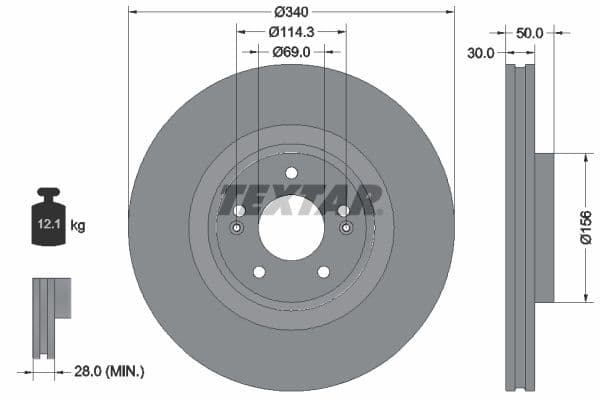 Disc frana TEXTAR PRO 92333403