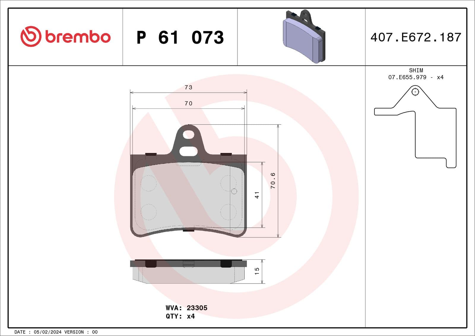 set placute frana,frana disc BREMBO PRIME LINE P 61 073