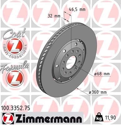 Disc frana ZIMMERMANN FORMULA Z 100.3352.75