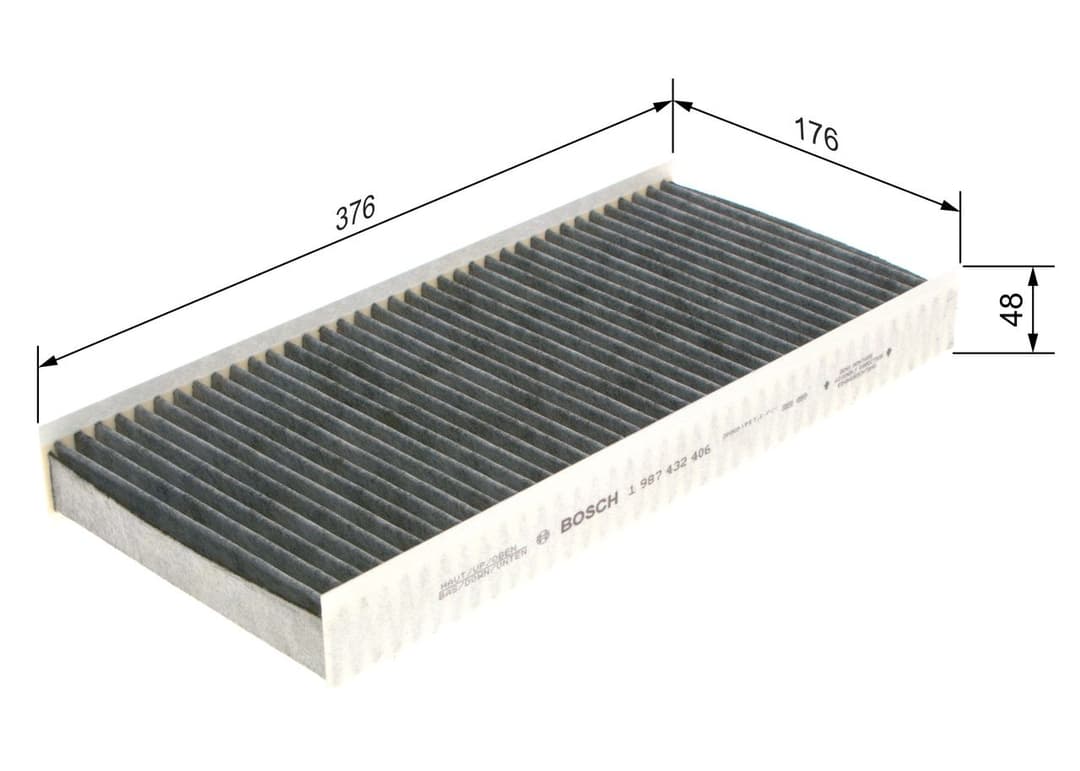Filtru, aer habitaclu BOSCH 1 987 432 406