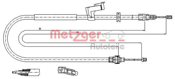 Cablu, frana de parcare METZGER 11.5494