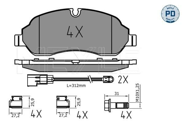set placute frana,frana disc MEYLE -PD: Advanced performance and design. 025 220 3417/PD